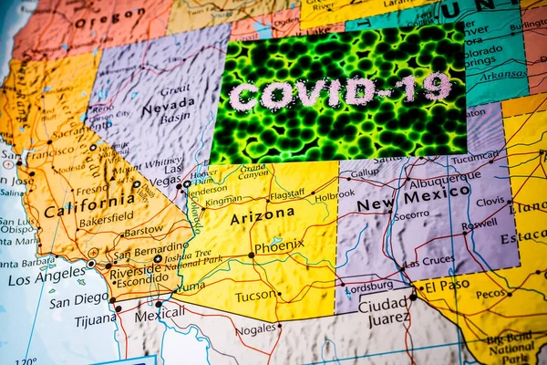 Eua Coronavirus Covid Quarentena Fundo — Fotografia de Stock