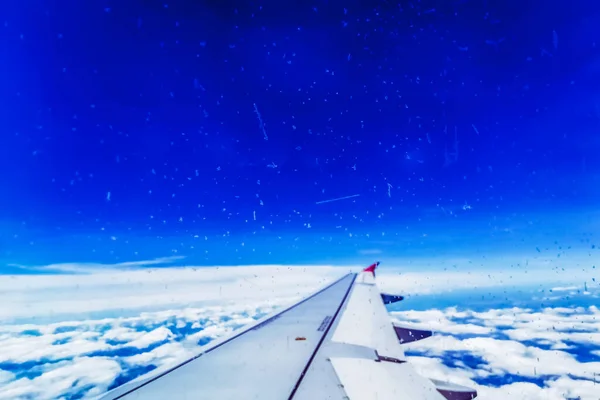 Vista Desde Ventana Del Avión Ala —  Fotos de Stock