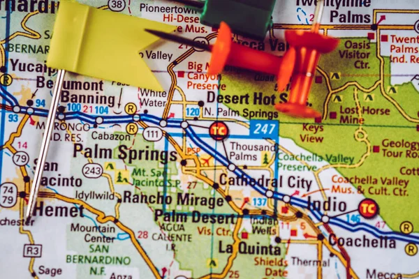 Palm Springs USA map travel background