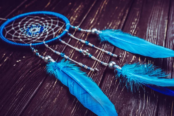 Dream Catcher Wooden Background — Stock Photo, Image