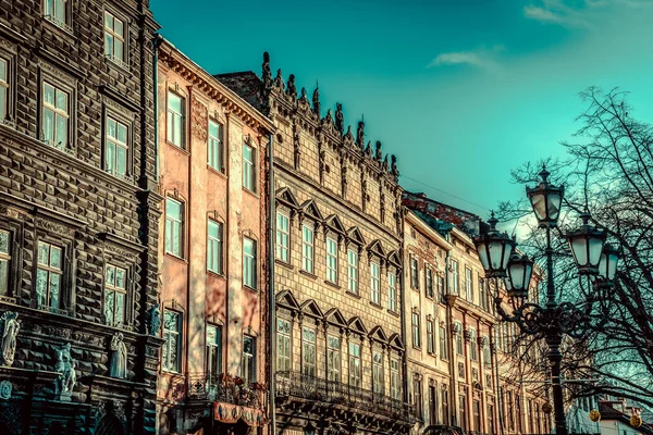 Magnificent Winter Lviv Architecture Streets — Stock Photo, Image