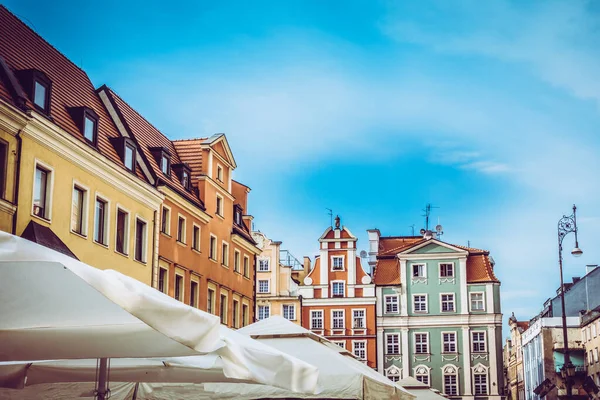 Plaza Del Mercado Central Wroclaw Con Antiguas Casas Coloridas — Foto de Stock