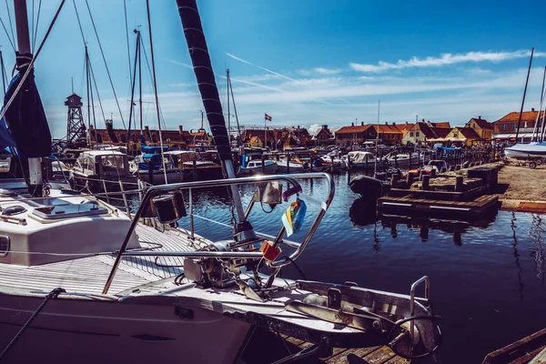 Krásný Dánský Přístav Jachtami — Stock fotografie