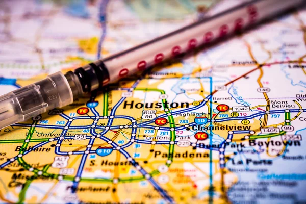 Houston Sobre Cuarentena Covid Coronavirus — Foto de Stock