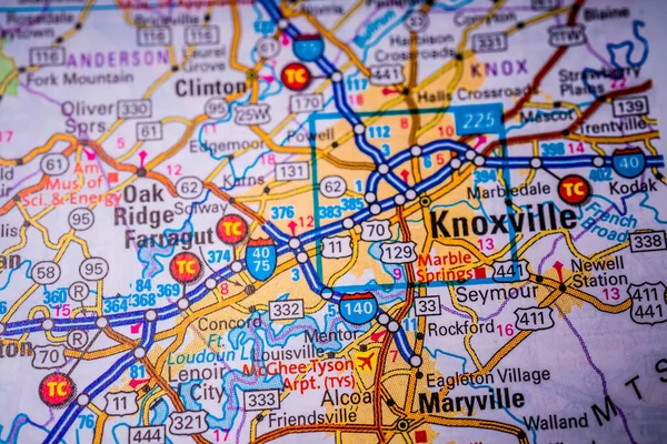 Knoxville Estados Unidos Mapa Fondo —  Fotos de Stock