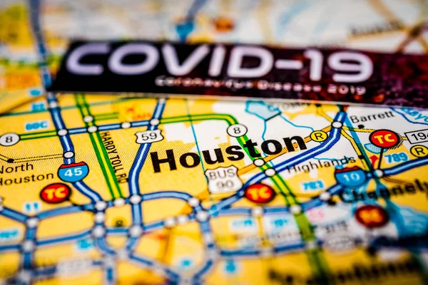 Houston Coronavirus Covid Karantän Bakgrund — Stockfoto