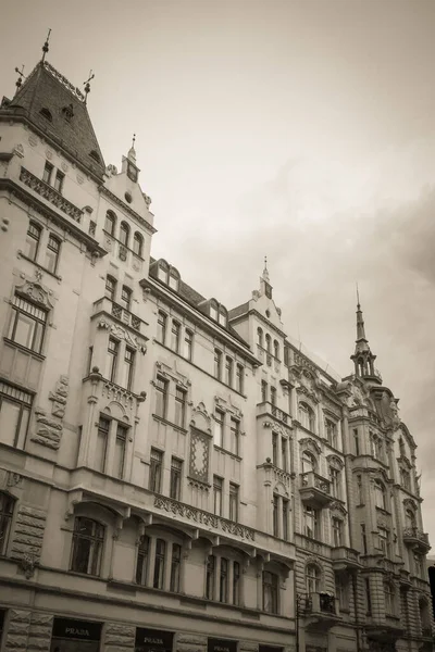 Ruas Bonitas Arquitetura Outono Praga — Fotografia de Stock