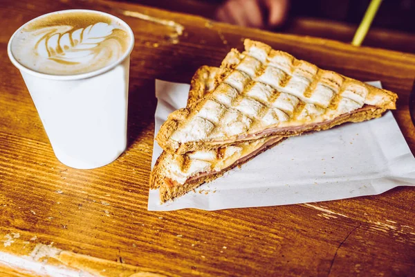 Καφές Στο Καφενείο Barista Φαγητό Φόντο — Φωτογραφία Αρχείου