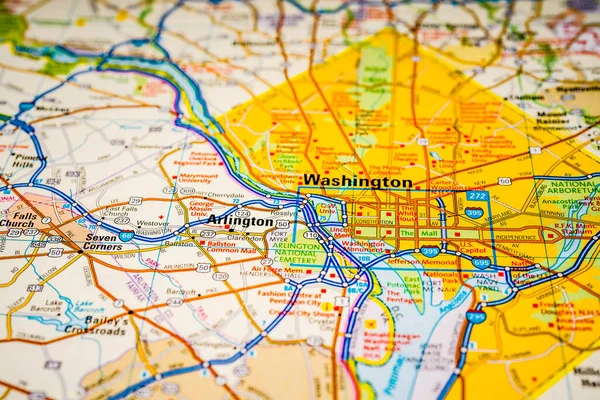 Washington Amerikai Egyesült Államok Utazási Térkép Háttér — Stock Fotó