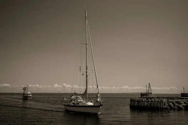 Piękny Duński Port Jachtami — Zdjęcie stockowe