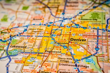 Denver ABD seyahat haritası arka planı
