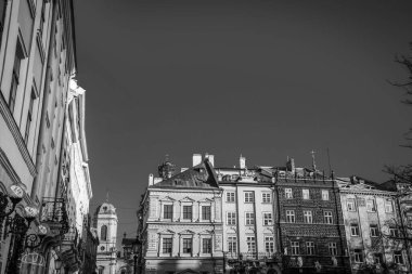 Muhteşem kış Lviv mimarisi ve sokakları