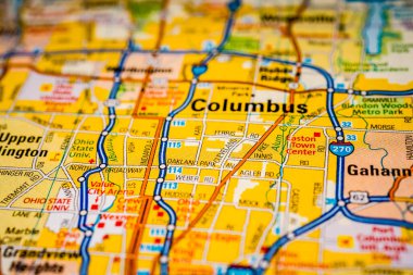 Columbus ABD seyahat haritası arka planı