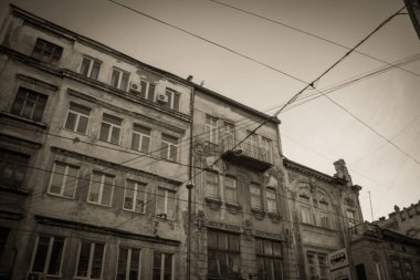 Muhteşem kış Lviv mimarisi ve sokakları