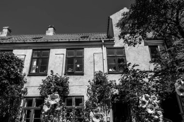 Resimli bir köyde güzel bir Danimarka mimarisi