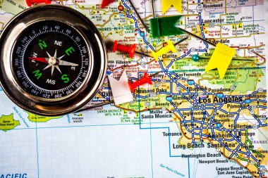 Los Angeles Usa haritası seyahat geçmişi