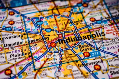 Indianapolis ABD haritası seyahat geçmişi üzerine