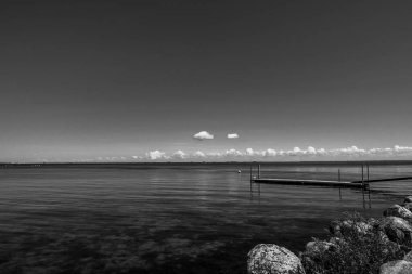 Yatları olan güzel Danimarka limanı