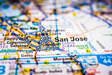 San Jose Usa Haritası, Atlas Seyahat Arkaplanı