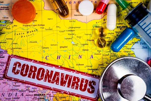 Coronavirus Menace Une Épidémie Provenance Chine — Photo