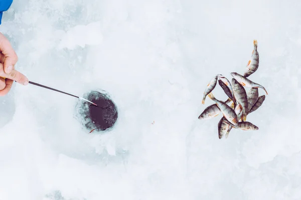 Winter Eisfischen Hintergrund — Stockfoto