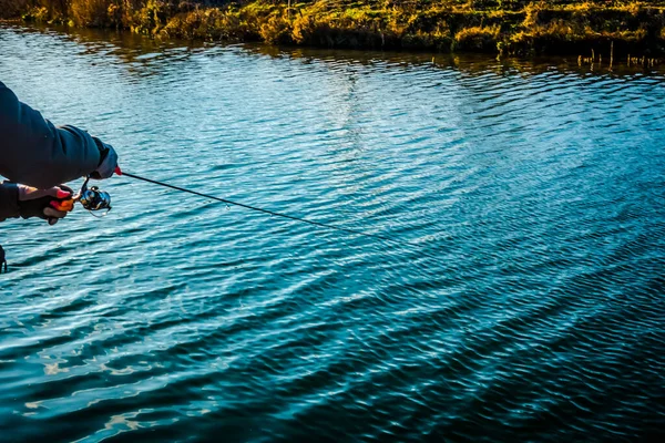 Öring Fiske Sjön Sportfiske Och Friluftsliv — Stockfoto