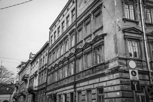 Magnificent Winter Lviv Architecture Streets — Stock Photo, Image