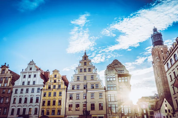 Place Centrale Marché Wroclaw Avec Vieilles Maisons Colorées — Photo