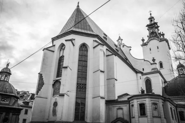 Magnifica Architettura Invernale Lviv Strade — Foto Stock