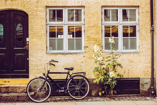 Beautiful streets of Copenhagen travel background