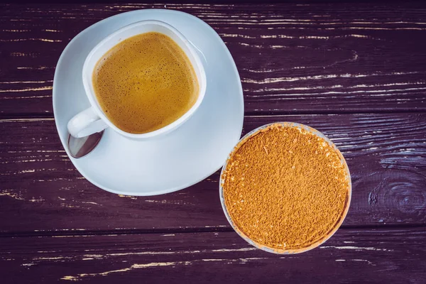 Två Koppar Kaffe Bordet — Stockfoto