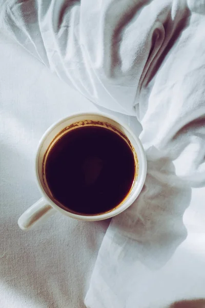 Filiżanka Kawy Tle Żywności Kawiarni — Zdjęcie stockowe