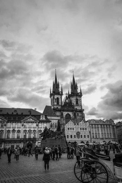 Krásné Ulice Architektura Podzimu Praha — Stock fotografie