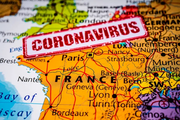 关于Covid Coronavirus检疫的法国 — 图库照片