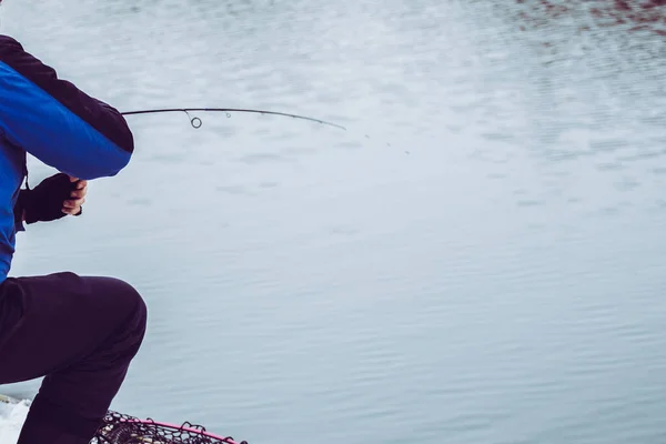 Pesca Alla Trota Sul Lago — Foto Stock