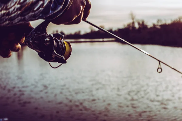 Риболовля Форелями Озері — стокове фото