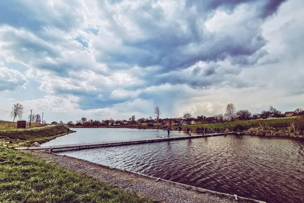 Angeln Ruhe Auf Dem Land Hintergrund Zum Thema Erholung — Stockfoto