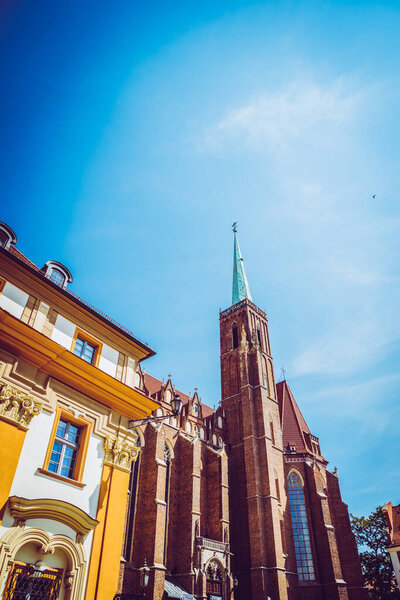 The architecture of the old Polish city. Wroclaw