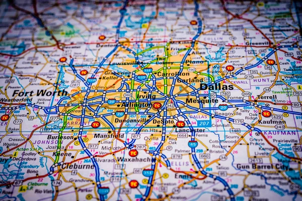Dallas Usa Mapa Viagem Fundo — Fotografia de Stock