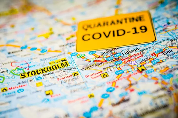 Estocolmo Coronavirus Covid Quarentena Fundo — Fotografia de Stock