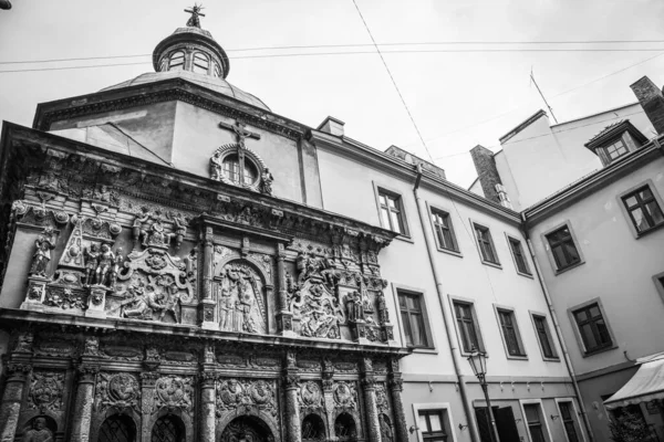 Magnifică Iarnă Arhitectură Străzi Lviv — Fotografie, imagine de stoc