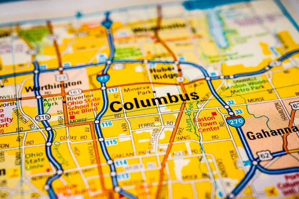 Columbus USA travel map background