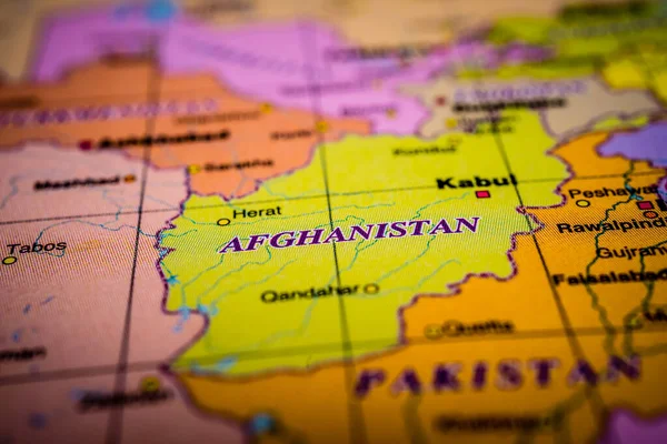 Afghánistán Mapě Světa — Stock fotografie