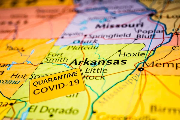 Arkansas State Covid Fondo Cuarentena — Foto de Stock