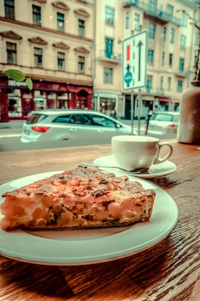 Прекрасный Завтрак Праге Кофе Торт — стоковое фото