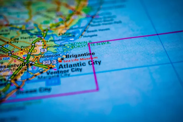 Atlantic City Pozadí Mapy Usa — Stock fotografie
