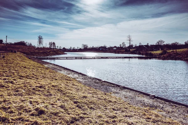 Pesca Truta Lago — Fotografia de Stock