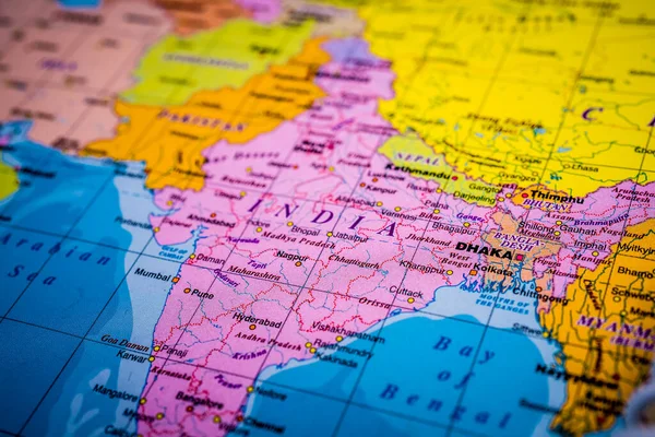 India Interaktív Térképen — Stock Fotó