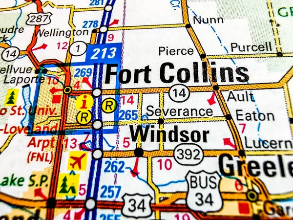 Fort Collins USA map background