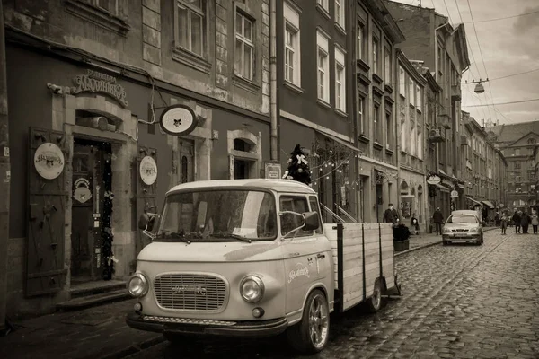 Magnífico Invierno Lviv Arquitectura Calles — Foto de Stock